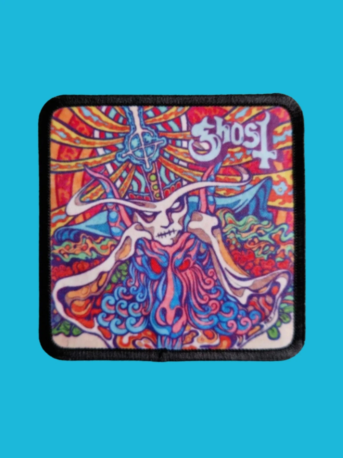 Patch Ghost - Seven Inches of Satanic Panic - Imprimé - Carré de 7,5 x 7,5 centimètres